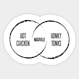 Nashville Venn Diagram Sticker